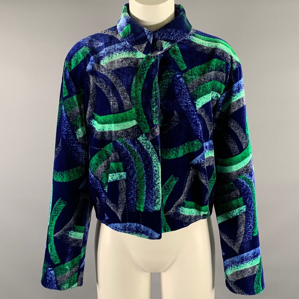 GIORGIO ARMANI Size M Silk Blend Geometric Jacket